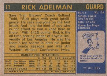1971-72 Topps #11 Rick Adelman Back