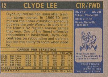1971-72 Topps #12 Clyde Lee Back