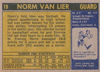 1971-72 Topps #19 Norm Van Lier Back