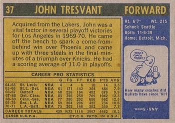 1971-72 Topps #37 John Tresvant Back