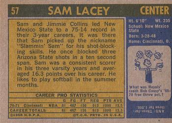1971-72 Topps #57 Sam Lacey Back