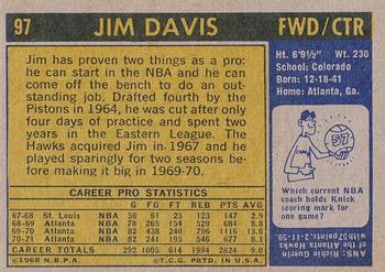 1971-72 Topps #97 Jim Davis Back