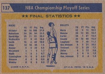 1971-72 Topps #137 1970-71 NBA Basketball Champions Back