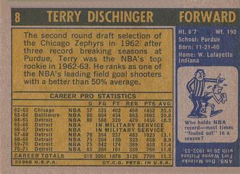 1971-72 Topps #8 Terry Dischinger Back