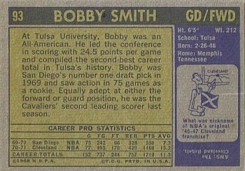 1971-72 Topps #93 Bobby Smith Back