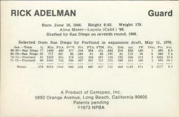 1972-73 Comspec #NNO Rick Adelman Back