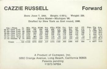 1972-73 Comspec #NNO Cazzie Russell Back