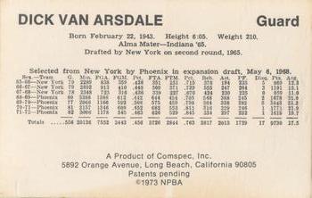 1972-73 Comspec #NNO Dick Van Arsdale Back