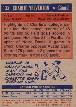 1972-73 Topps #133 Charlie Yelverton Back