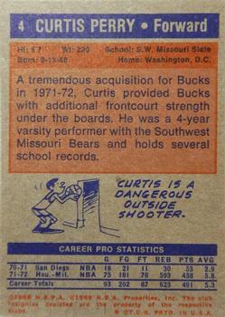 1972-73 Topps #4 Curtis Perry Back