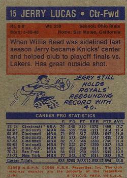 1972-73 Topps #15 Jerry Lucas Back