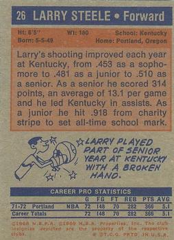 1972-73 Topps #26 Larry Steele Back