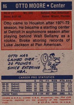 1972-73 Topps #86 Otto Moore Back
