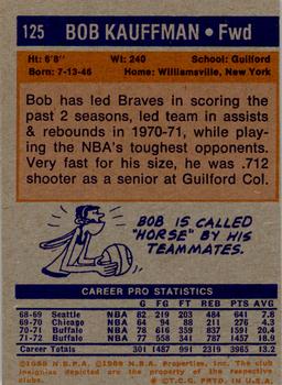 1972-73 Topps #125 Bob Kauffman Back
