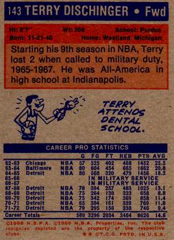 1972-73 Topps #143 Terry Dischinger Back