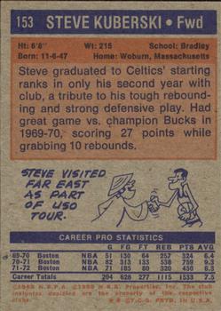 1972-73 Topps #153 Steve Kuberski Back