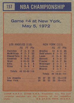 1972-73 Topps #157 1971-72 NBA Finals Game 4 Back