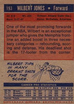 1972-73 Topps #193 Wilbert Jones Back