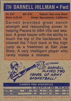 1972-73 Topps #236 Darnell Hillman Back