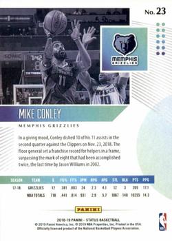 2018-19 Panini Status #23 Mike Conley Back