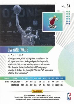 2018-19 Panini Status #51 Dwyane Wade Back