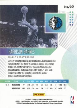 2018-19 Panini Status #65 Harrison Barnes Back