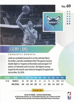 2018-19 Panini Status #69 Jeremy Lamb Back