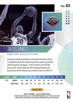 2018-19 Panini Status #83 Julius Randle Back