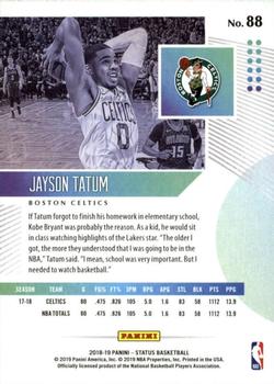 2018-19 Panini Status #88 Jayson Tatum Back