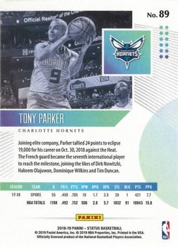 2018-19 Panini Status #89 Tony Parker Back