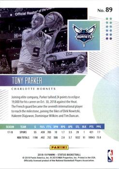 2018-19 Panini Status - Aqua #89 Tony Parker Back