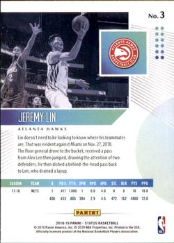 2018-19 Panini Status - Green #3 Jeremy Lin Back