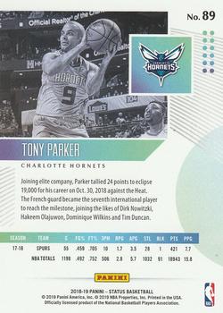 2018-19 Panini Status - Green #89 Tony Parker Back