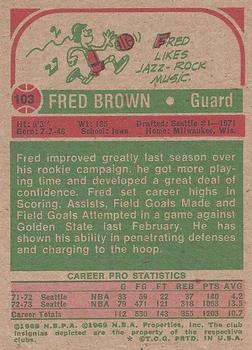 1973-74 Topps #103 Fred Brown Back