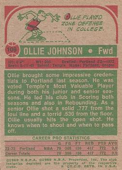 1973-74 Topps #109 Ollie Johnson Back
