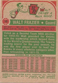 1973-74 Topps #10 Walt Frazier Back