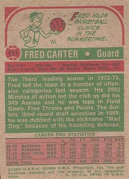 1973-74 Topps #111 Fred Carter Back