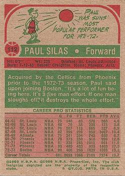 1973-74 Topps #112 Paul Silas Back
