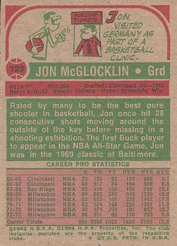 1973-74 Topps #123 Jon McGlocklin Back