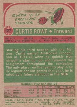 1973-74 Topps #127 Curtis Rowe Back