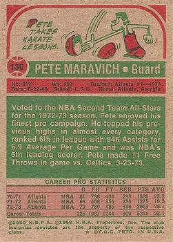 1973-74 Topps #130 Pete Maravich Back