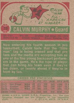 1973-74 Topps #13 Calvin Murphy Back
