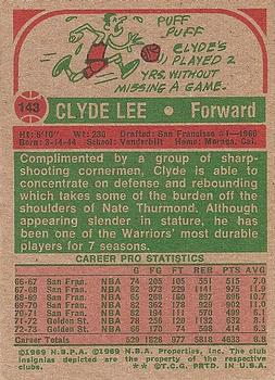 1973-74 Topps #143 Clyde Lee Back
