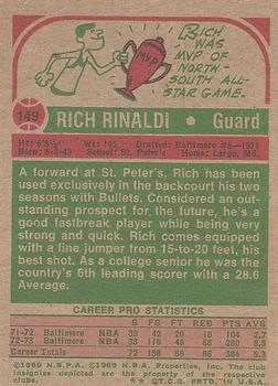 1973-74 Topps #149 Rich Rinaldi Back