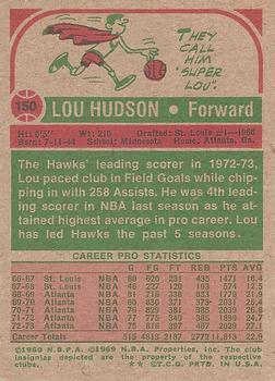 1973-74 Topps #150 Lou Hudson Back