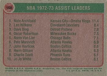 1973-74 Topps #158 Nate Archibald / Lenny Wilkens / Dave Bing Back