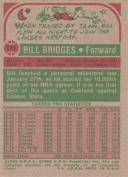 1973-74 Topps #174 Bill Bridges Back