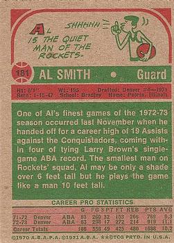 1973-74 Topps #181 Al Smith Back