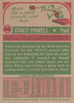 1973-74 Topps #186 Cincy Powell Back
