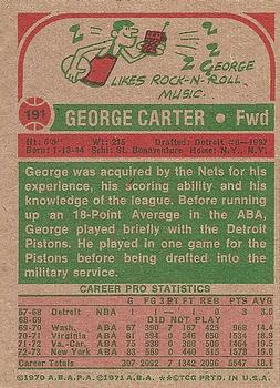 1973-74 Topps #191 George Carter Back